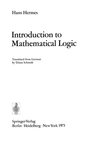 Introduction to Mathematical Logic