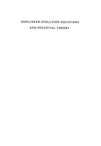 Nonlinear Evolution Equations and Potential Theory