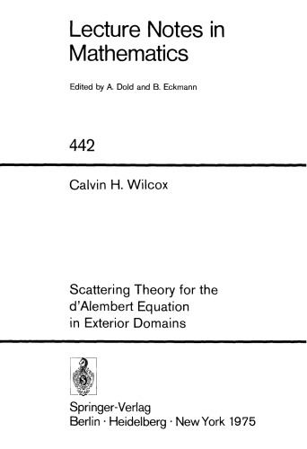 Scattering Theory for the d'Alembert Equation in Exterior Domains