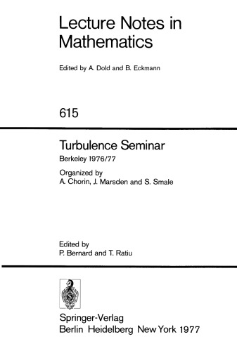 Turbulence Seminar: Berkeley 1976/77