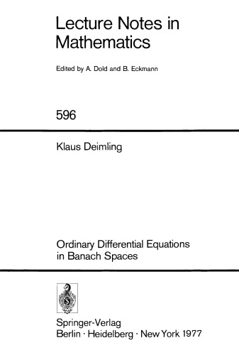 Ordinary Differential Equations in Banach Spaces