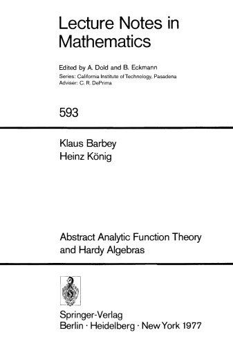 Abstract Analytic Function Theory and Hardy Algebras