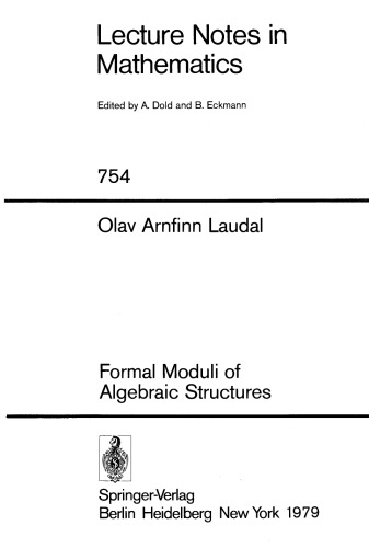 Formal Moduli of Algebraic Structures