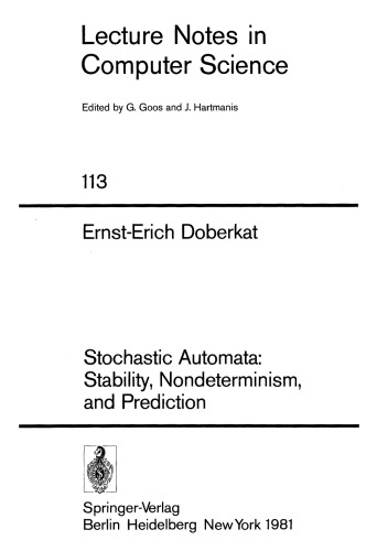 Stochastic Automata: Stability, Nondeterminism, and Prediction