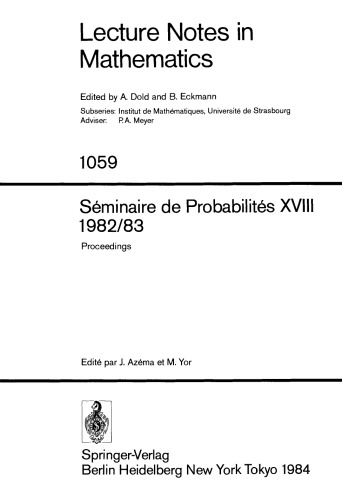 Séminaire de Probabilités XVIII 1982/83: Proceedings