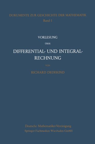 Vorlesung über Differential- und Integralrechnung 1861/62