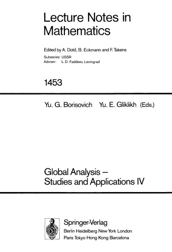 Global Analysis - Studies and Applications IV