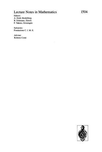 Geometric Topology: Recent Developments: Lectures given on the 1st Session of the Centro Internazionale Matematico Estivo (C.I.M.E.) held at Montecatini Terme, Italy, June 4–12, 1990