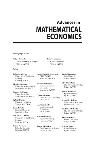 Advances in Mathematical Economics Volume 16