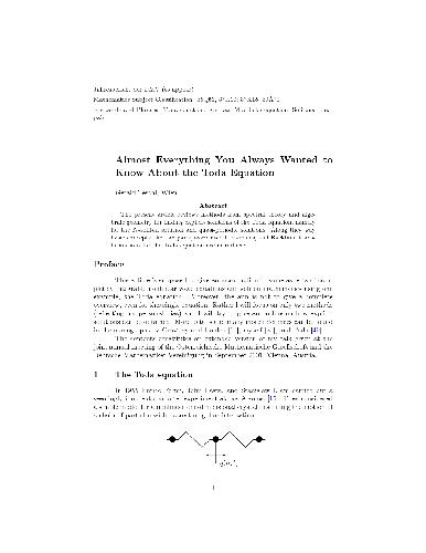 Toda equation review