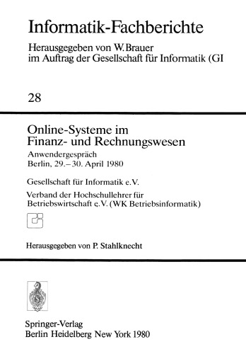 Online-Systeme im Finanz- und Rechnungswesen: Anwendergespräch Berlin, 29.–30. April 1980