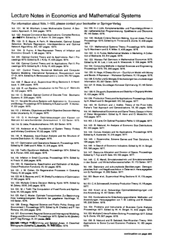 Selected Topics in Operations Research and Mathematical Economics: Proceedings of the 8th Symposium on Operations Research, Held at the University of Karlsruhe, West Germany August 22–25, 1983