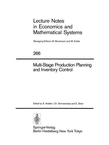 Multi-Stage Production Planning and Inventory Control