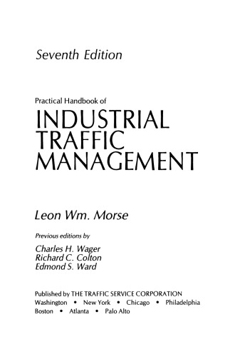 Practical Handbook of Industrial Traffic Management