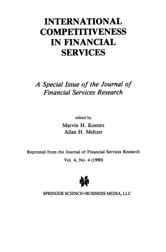 International Competitiveness in Financial Services: A Special Issue of the Journal of Financial Services Research