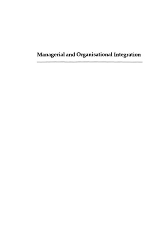 Managerial and Organisational Integration