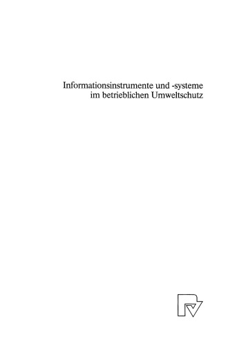 Informationsinstrumente und -systeme im betrieblichen Umweltschutz