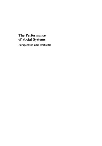 The Performance of Social Systems: Perspectives and Problems