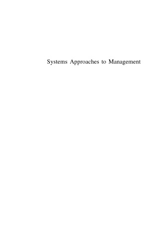 Systems Approaches to Management