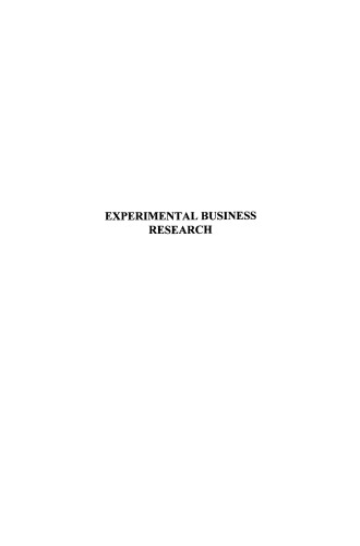 Experimental Business Research