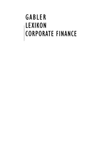 Gabler Lexikon Corporate Finance