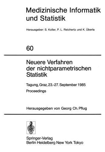 Neuere Verfahren der nichtparametrischen Statistik: Tagung, Graz, 23.–27. September 1985 Proceedings