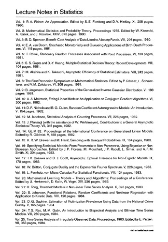 Linear Statistical Inference: Proceedings of the International Conference held at Poznań, Poland, June 4–8, 1984