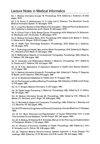 Objective Medical Decision-Making Systems Approach in Disease: Workshop, Crete, Greece, April 30–May 5, 1985 Proceedings