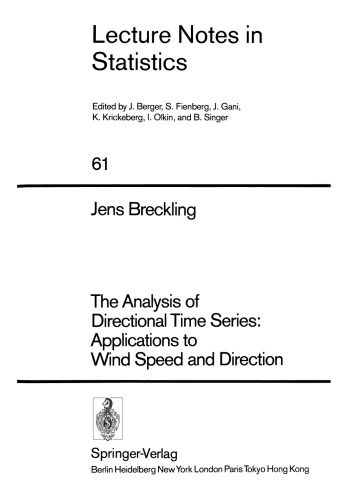 The Analysis of Directional Time Series: Applications to Wind Speed and Direction