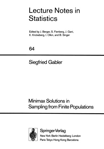 Minimax Solutions in Sampling from Finite Populations