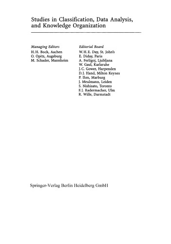 Classification and Knowledge Organization: Proceedings of the 20th Annual Conference of the Gesellschaft fur Klassifikation e.V., University of Freiburg, March 6–8, 1996