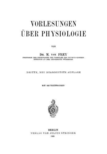 Vorlesungen uber Physiologie