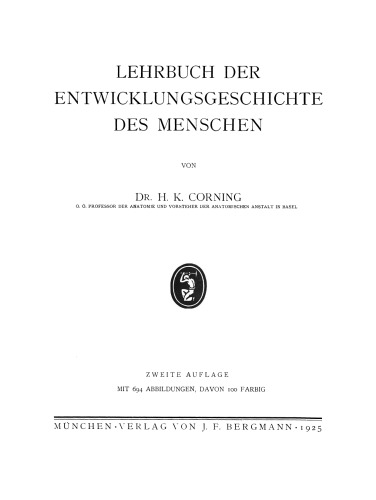 Lehrbuch der Entwicklungsgeschichte des Menschen