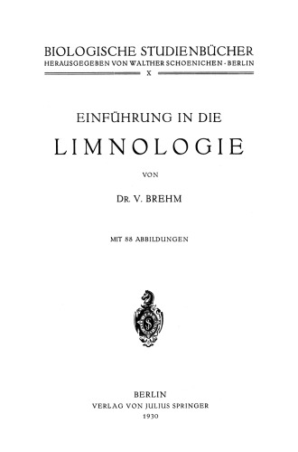 Einführung in die Limnologie