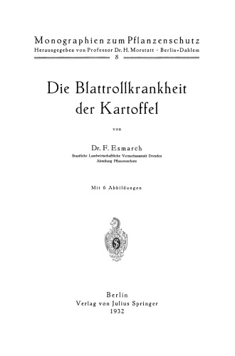 Die Blattrollkrankheit der Kartoffel