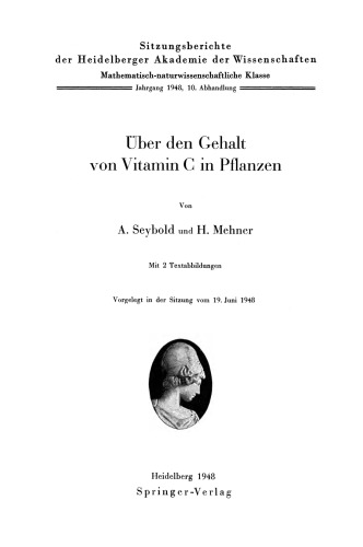 Uber den Gehalt von Vitamin C in Pflanzen