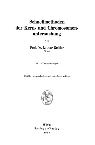 Schnellmethoden der Kern- und Chromosomenuntersuchung