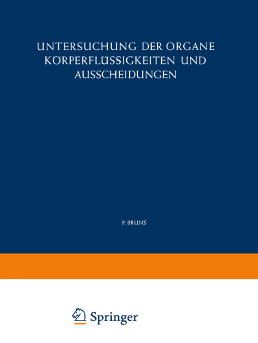 Untersuchung der Organe Korperflussigkeiten und Ausscheidungen