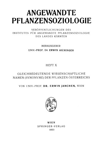 Gleichbedeutende wissenschaftliche Namen (Synonyme) der Pflanzen Österreichs