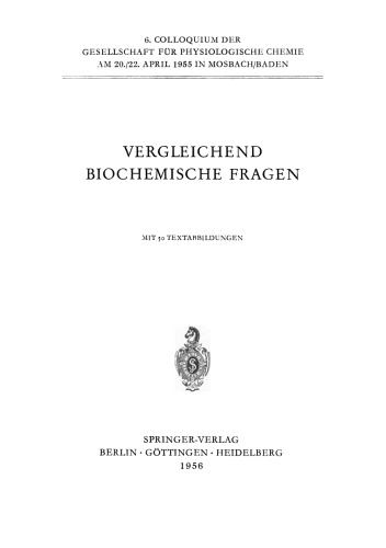 Vergleichende Biochemische Fragen