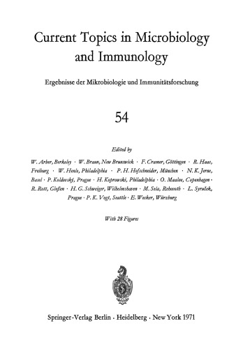 Current Topics in Microbiology and Immunology: Ergebnisse der Mikrobiologie und Immunitatsforschung