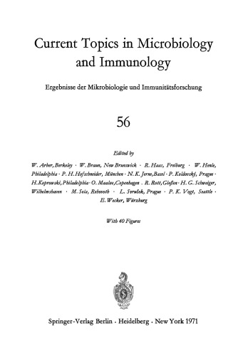 Current Topics in Microbiology and Immunology / Ergebnisse der Mikrobiologie und Immunitatsforschung