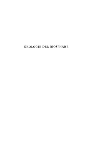 Okologie Der Biosphare: Vortrage einer Arbeitssitzung des 38. Deutschen Geographentages Erlangen — Nurnberg 1971