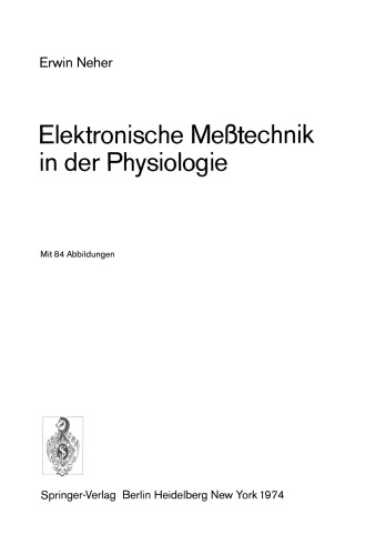 Elektronische Meßtechnik in der Physiologie