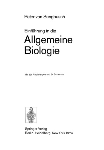 Einfuhrung in die Allgemeine Biologie