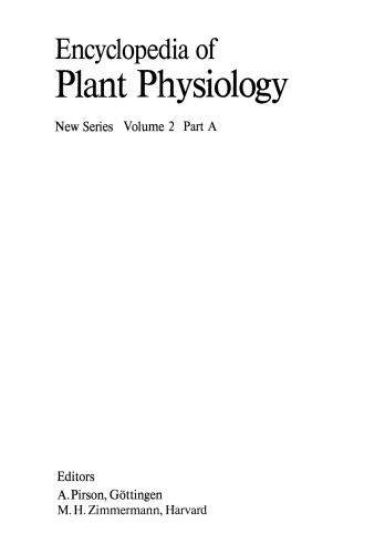 Transport in Plants II: Part A Cells