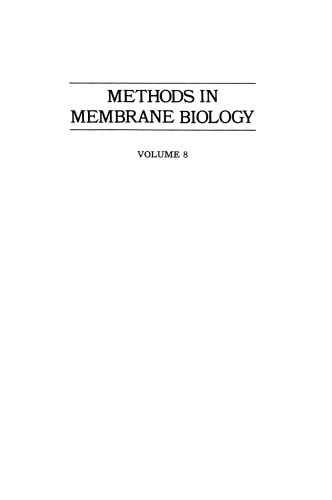 Methods in Membrane Biology: Volume 8