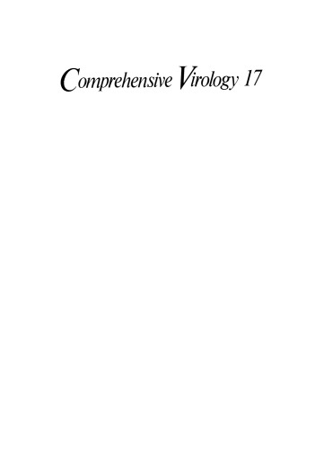 Comprehensive Virology: 17 Methods Used in the Study of Viruses