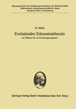 Evolutionäre Erkenntnistheorie: — ein Plädoyer fur ein Forschungsprogramm —