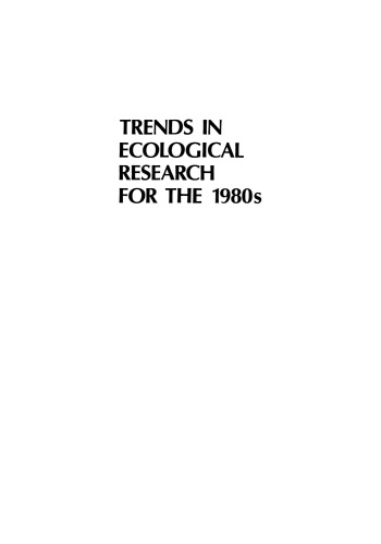 Trends in Ecological Research for the 1980s